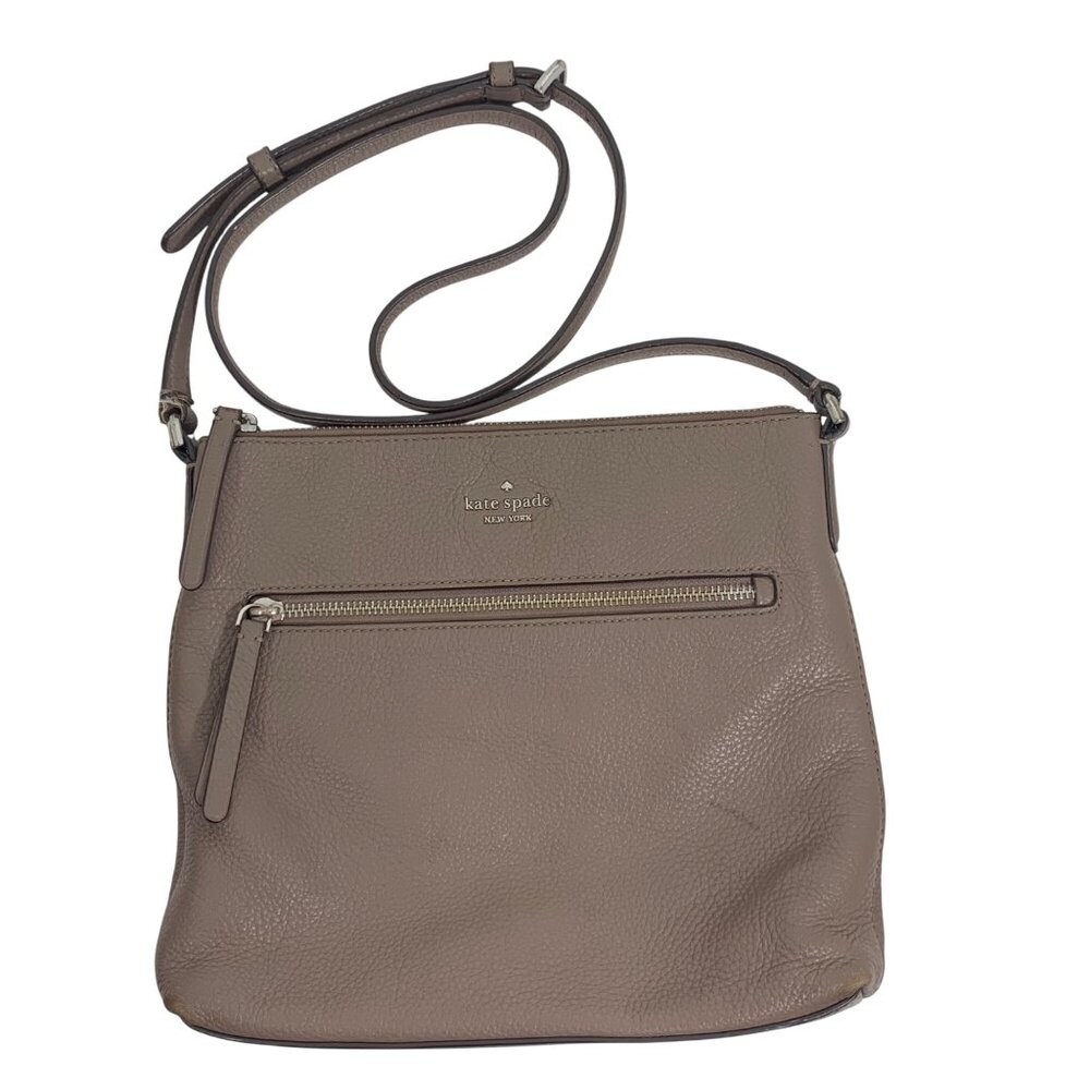 Kate Spade New York Jackson Street Stone Gray Pebbled Leather Crossbody Bag
